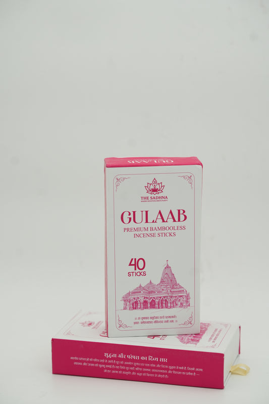 Gulab Bambooless Incense Sticks – The Sadhna (40 Sticks)